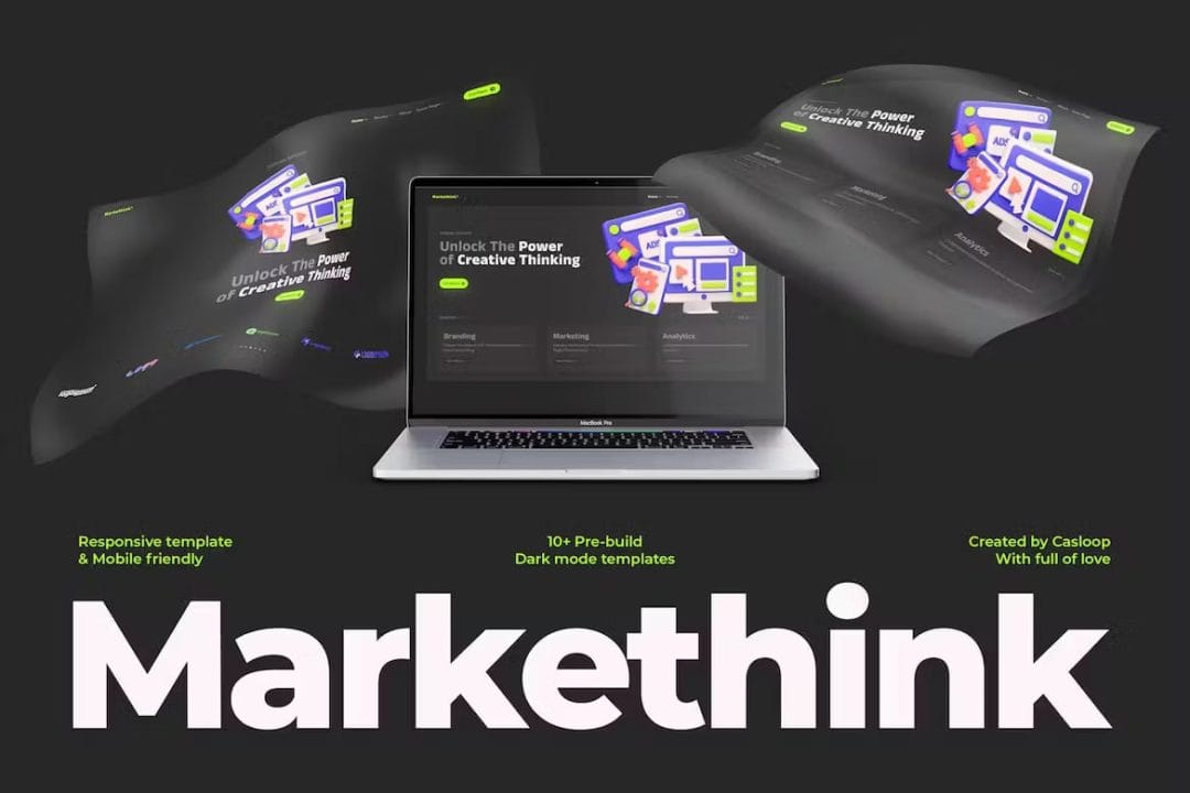 elementor-kits-11-2 markethink - dark mode digital marketing agency elementor template kit - image 1
