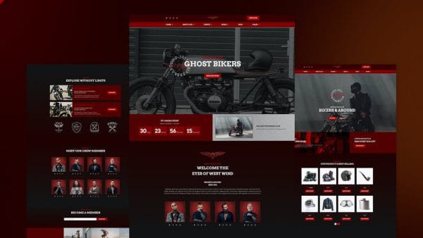 Bikers & Around - Motorcycle Club Elementor Template Kit