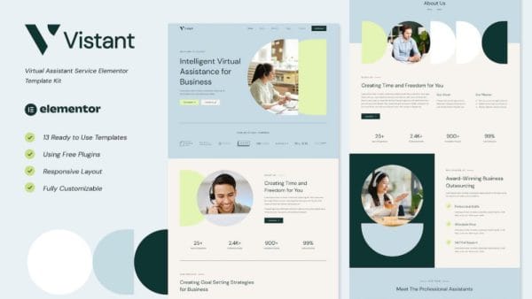 Vistant - Virtual Assistant Service Elementor Template Kit