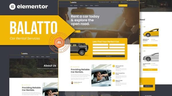 Balatto - Car Rental Company Elementor Pro Template Kit