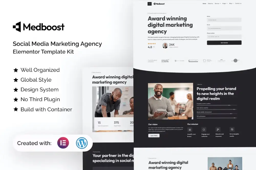 elementor-kits-2-2 medboost: elementor template kit for social media marketing agencies - image 1