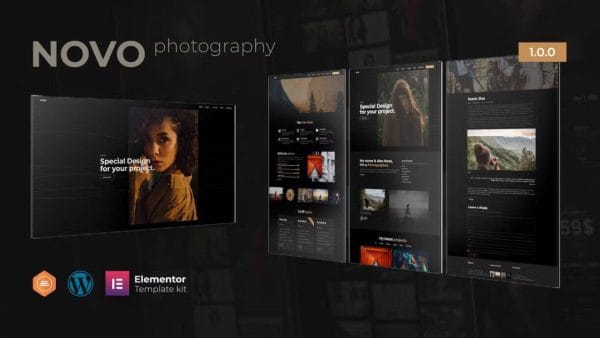 Novo: Elementor Template Kit for Photography Portfolios & Studios