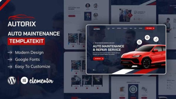 Autorix: Elementor Template Kit for Auto Maintenance & Repair Services