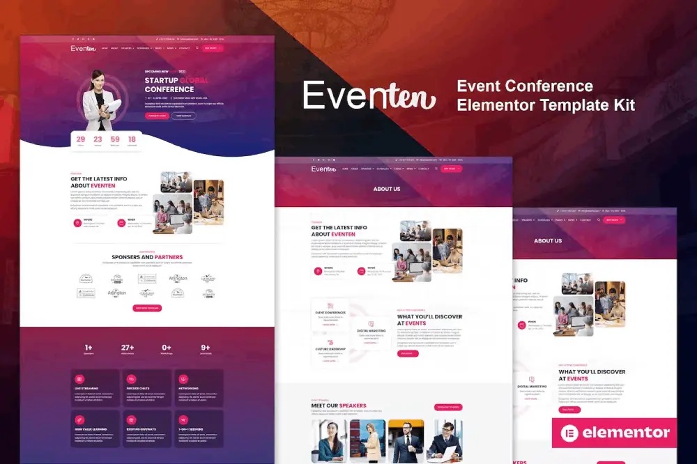 eventencover eventen – elementor pro template kit for event & conference sites - image 1