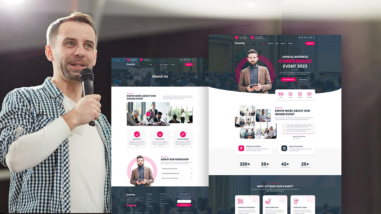 evently evently: elementor template kit for events & conferences - image 1