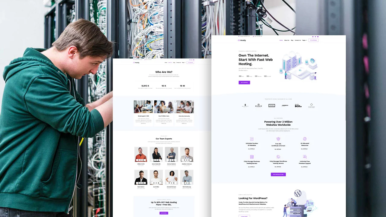 hostly hostly: elementor template kit for web hosting services - image 1