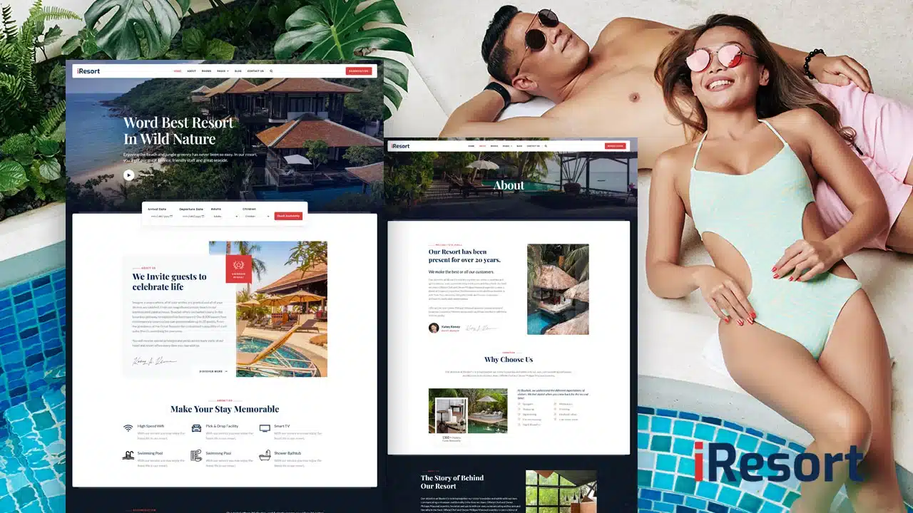 iresort iresort: elementor template kit for hotels & resorts - image 1