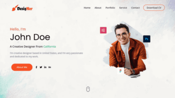 Designer: Elementor Template Kit for Creative Portfolios