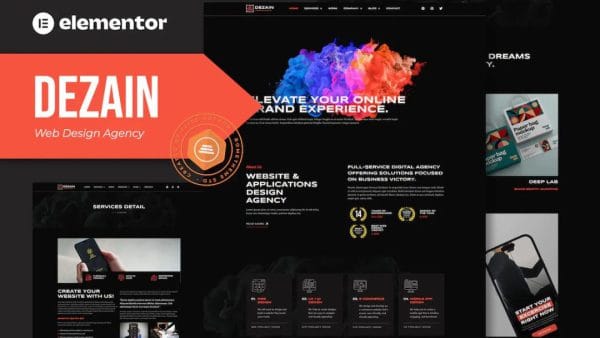 Dezain - Web Design Agency Elementor Pro Template Kit