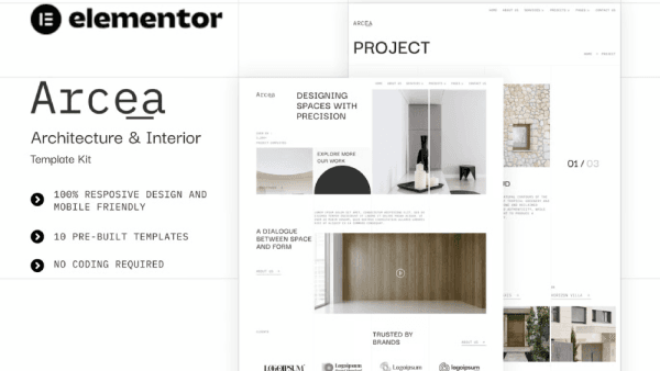 Arcea – Architecture & Interior Elementor Template Kit