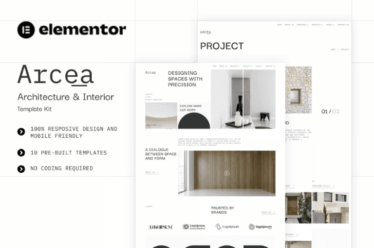 Arcea – Architecture & Interior Elementor Template Kit
