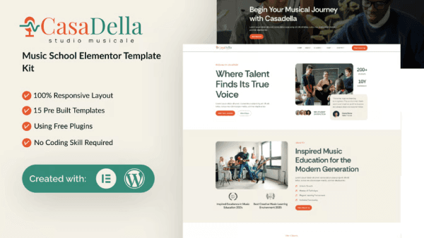 CasaDella – Music School Elementor Template Kit
