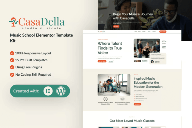 CasaDella – Music School Elementor Template Kit