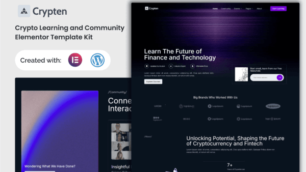 Crypten – Crypto Learning and Community Elementor Template Kit