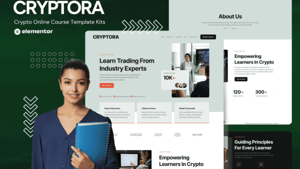 Cryptora – Crypto Online Course Website Elementor Template Kit