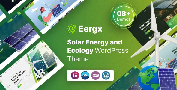 Eergx Ecology And Solar Energy WordPress Theme | With License Key | Lifetime License | One Time Payment