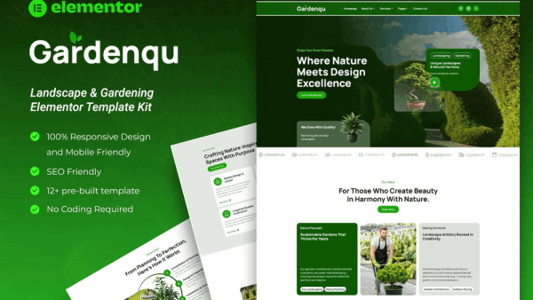 Gardenqu  Landscape & Gardening Elementor Template Kit