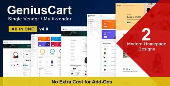 GeniusCart Ecommerce System for Single or Multi Vendor Physical and Digital Marketplaces | GPL PHP Script