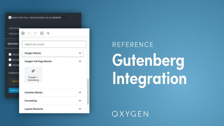 Oxygen Gutenberg Integration