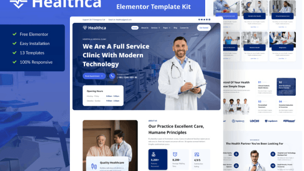 Healthca – Hospital & Medical Clinic Elementor Template Kit