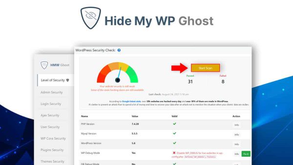 Hide My WP Ghost Security Plugin for WordPress Lifetime License | One Time Payment