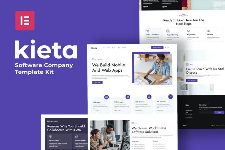 Kieta – App & Software Agency Elementor Template Kit