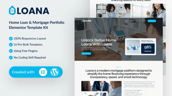 Loana – Home Loan & Mortgage Elementor Template Kit