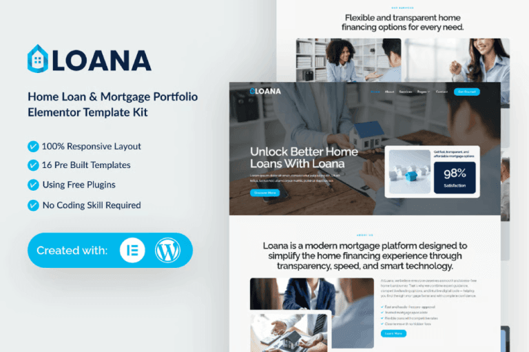 Loana – Home Loan & Mortgage Elementor Template Kit