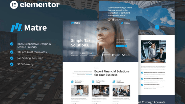Matre – Accounting & Tax Services Elementor Template Kit