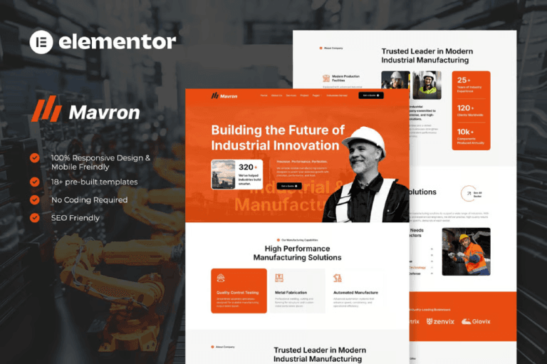 Mavron – Industrial & Manufacturing Elementor Template Kit