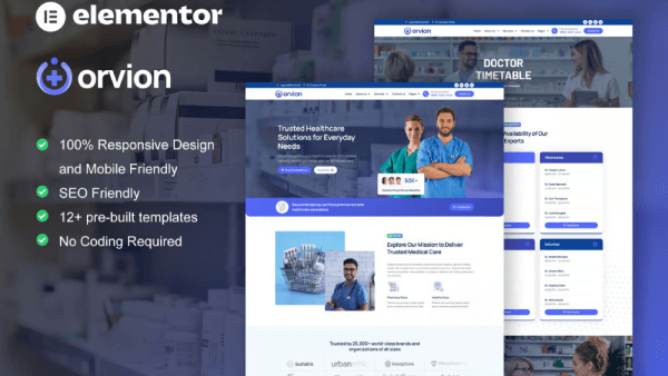 Orvion – Pharmacy & Medical Service Elementor Pro Template Kit