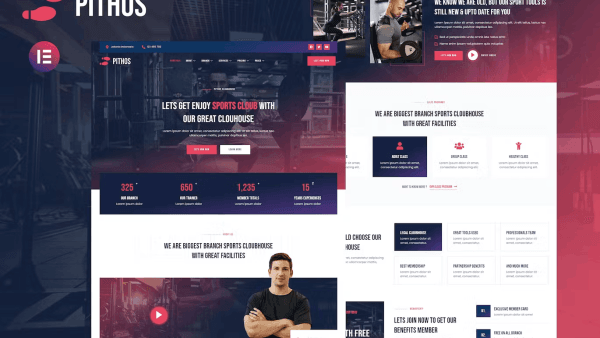 Pithos – Fitness Center & Clubhouse Elementor Template Kit