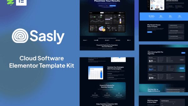 Sasly – Cloud Software Agency Elementor Template Kit