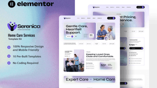 Serenica – Home Care Service Elementor Template Kit