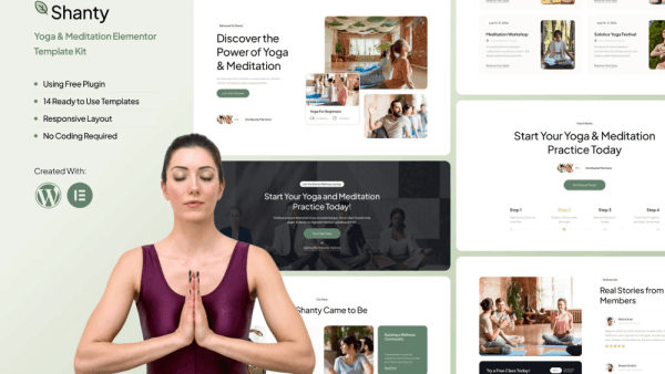Shanty – Yoga & Meditation Elementor Template Kit
