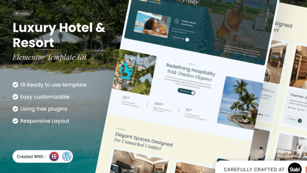 Solenne – Luxury Hotel & Resort Elementor Template Kit