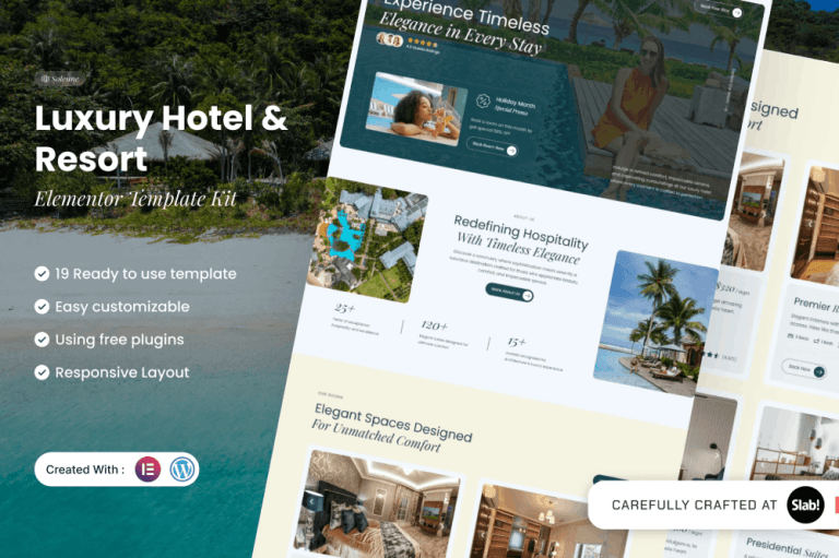 Solenne – Luxury Hotel & Resort Elementor Template Kit