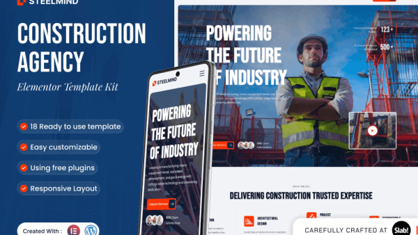 Steelmind – Construction Agency Elementor Template Kit
