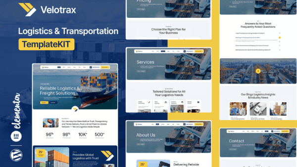 Velotrax – Logistics & Transportation Elementor Template Kit