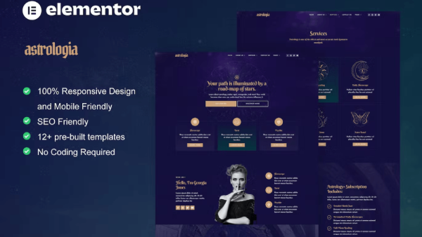 Astrologia – Horoscope Astrology Elementor Template Kit
