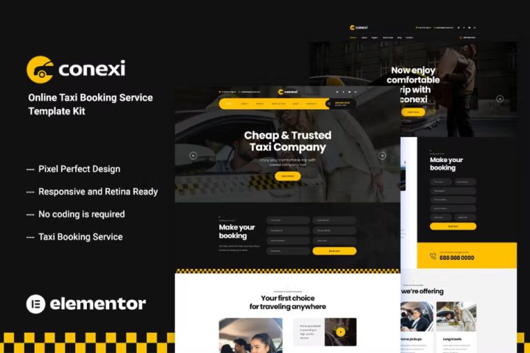 Conexi – Online Taxi Booking Service Template Kit