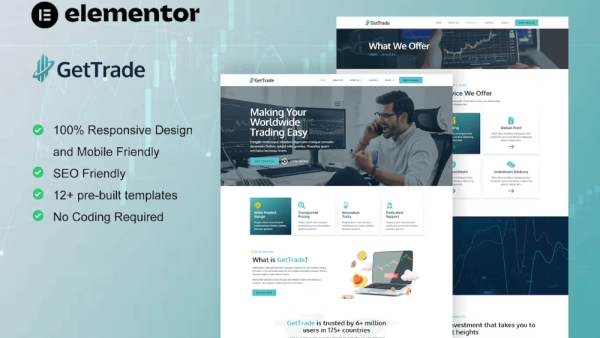 GetTrade – Trading & Investment Elementor Template Kit
