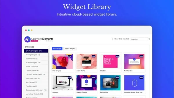 Unlimited Elements for Elementor Premium Lifetime License | One Time Payment