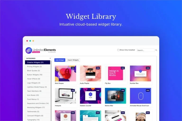 Unlimited Elements for Elementor Premium Lifetime License | One Time Payment