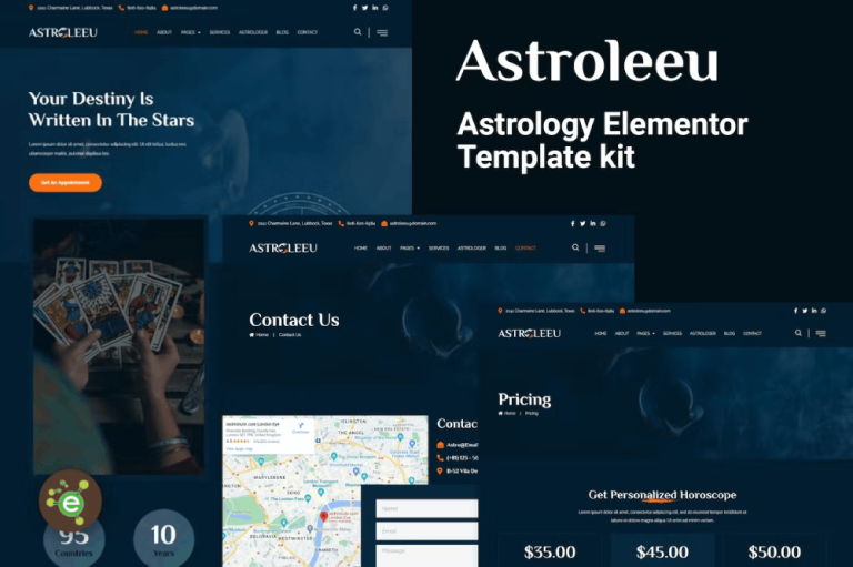 Astroleeu – Astrology and Numerology Elementor Template Kit