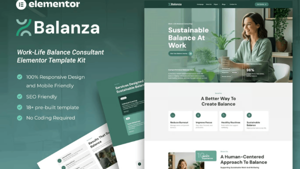 Balanza – Work-Life Balance Consultant Elementor Template Kit