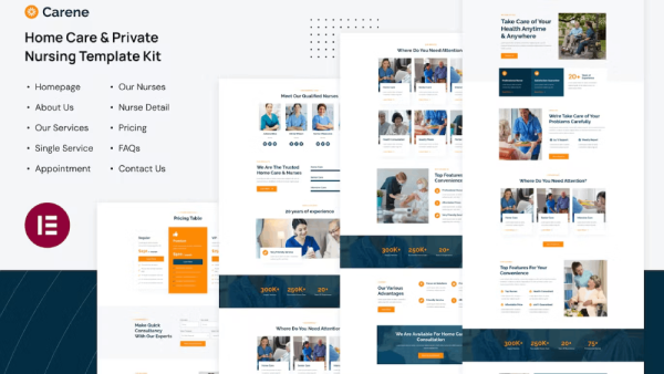 Carene – Home Care and Private Nursing Services Elementor Pro Template Kit