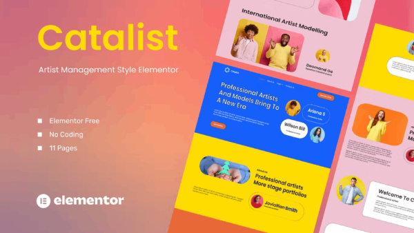 Catalist and Artist Management Elementor Template Kit