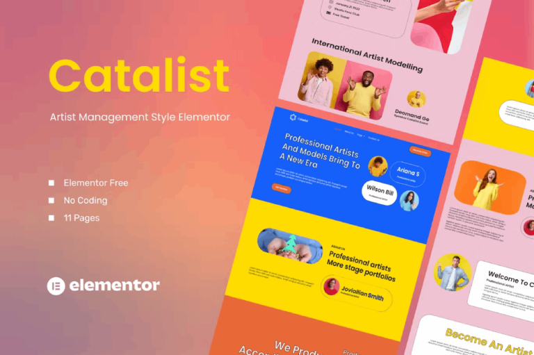 Catalist and Artist Management Elementor Template Kit