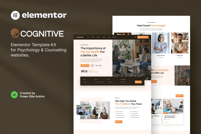 Cognitive – Psychology and Counseling Elementor Template Kit